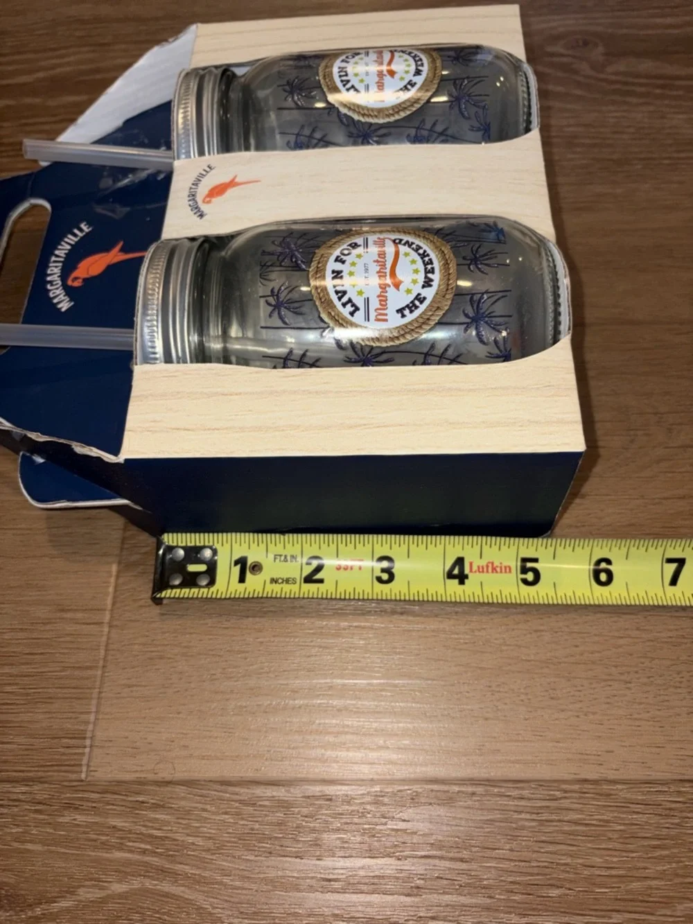 Margaritaville Mason Jar Sipper Glasses With Straws Set Of 2 15 Fl Ounce New